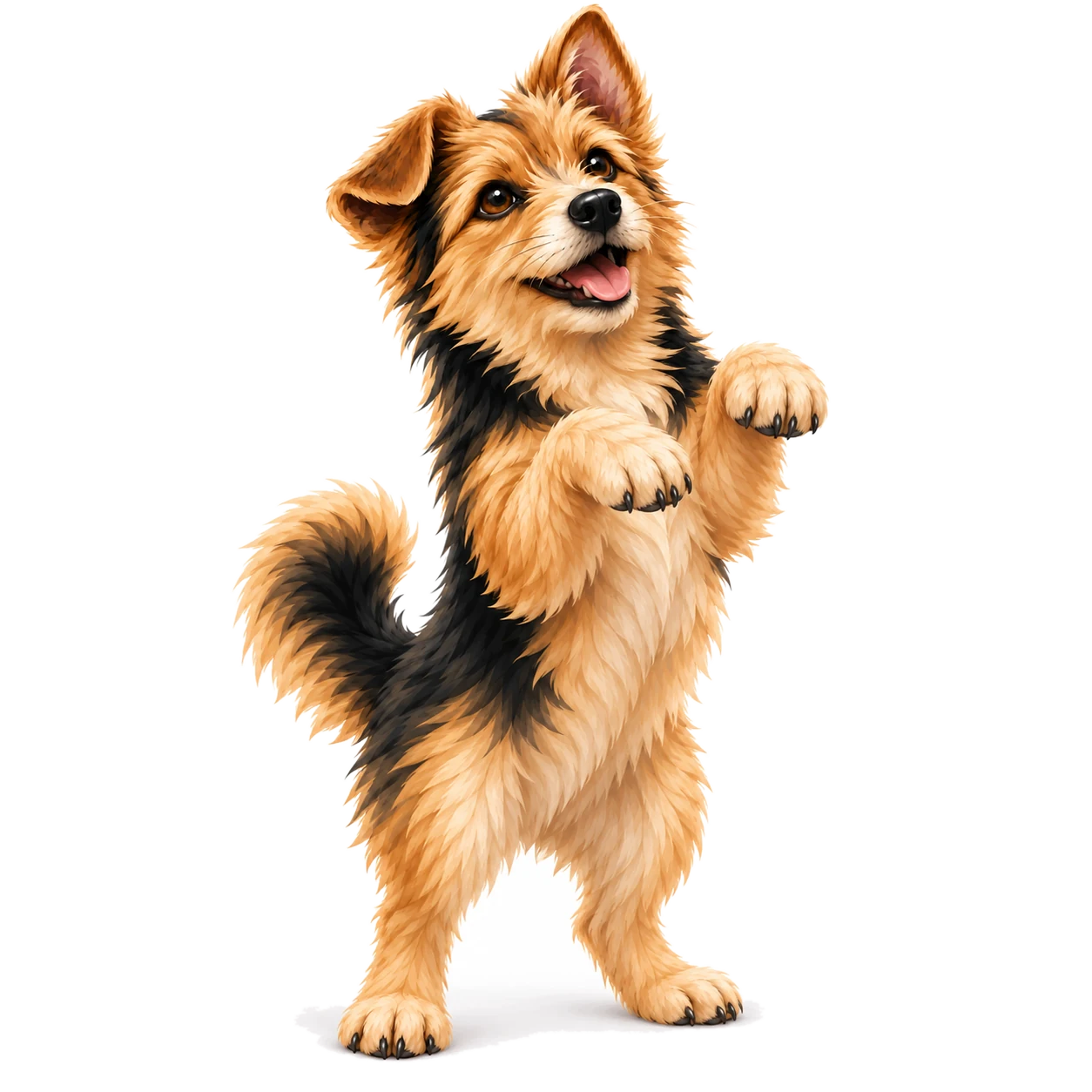 Underdoge standing with his paws up